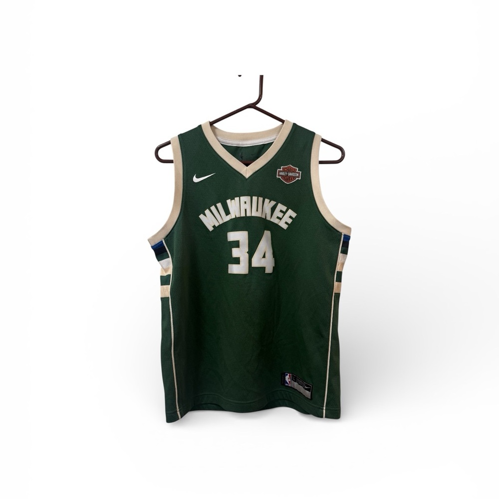 Nike NBA Milwaukee Bucks Giannis Antetokounmpo #34 jersey LARGE Harley-Davidson